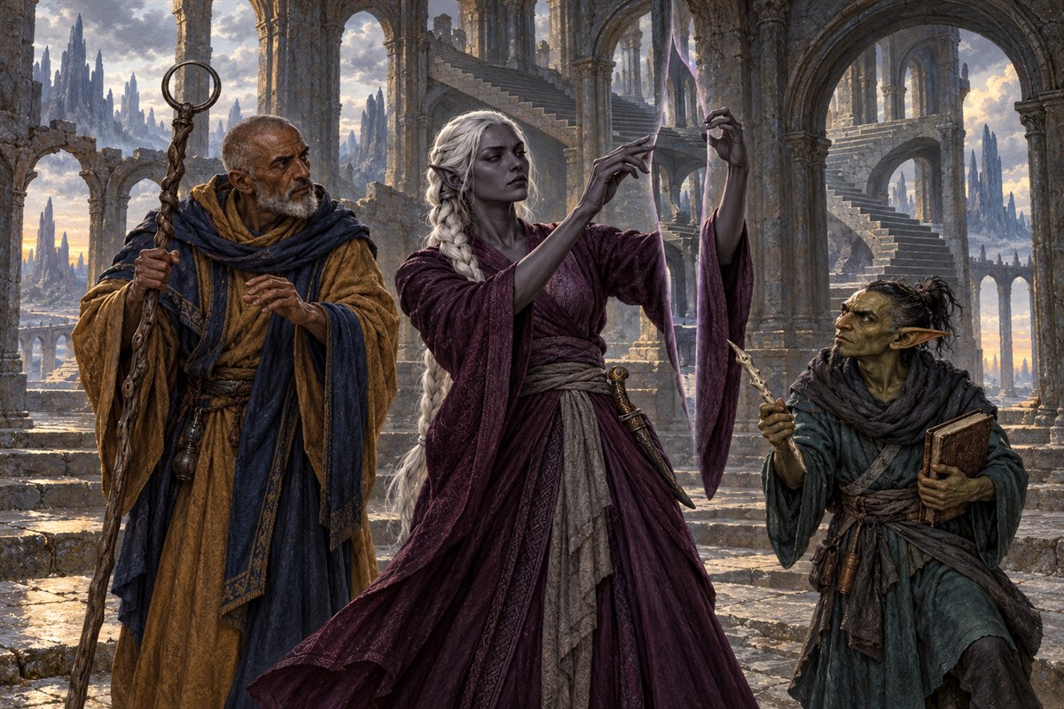 Three Chaos Weavers bending reality in the Warp